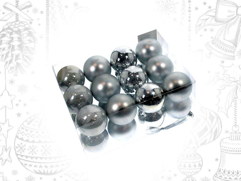 24  PACK - SILVER XMAS BALLS cod. 9314807