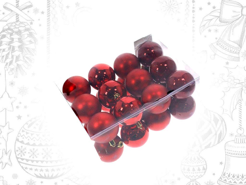 24  PACK - RED XMAS BALLS cod. 9314808