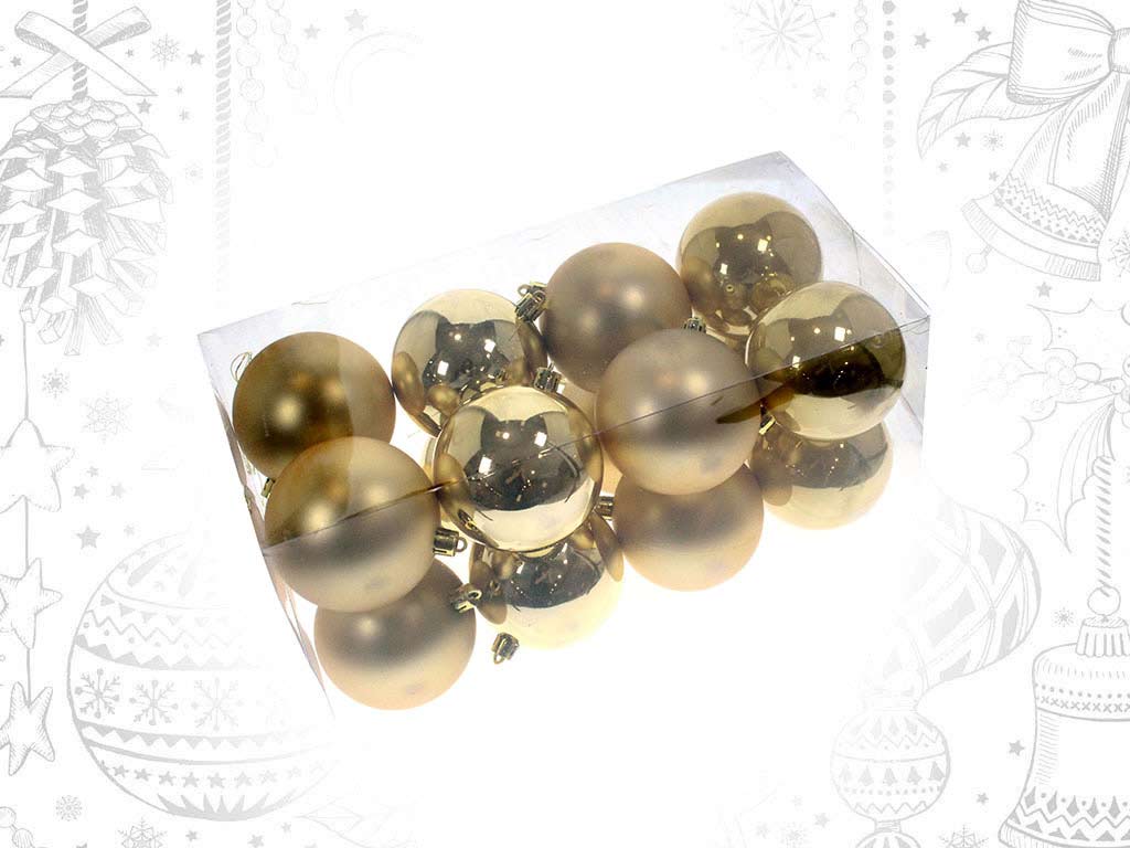 16  PACK - GOLDEN XMAS BALLS cod. 9314813