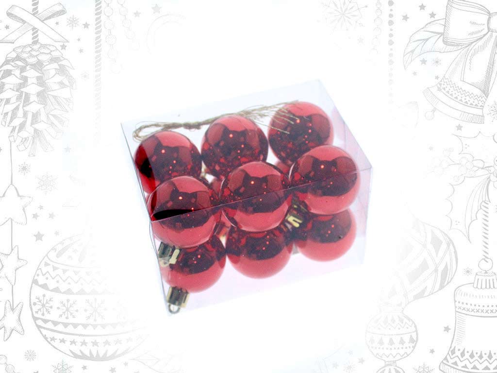 12  PACK - RED XMAS BALLS cod. 9314822