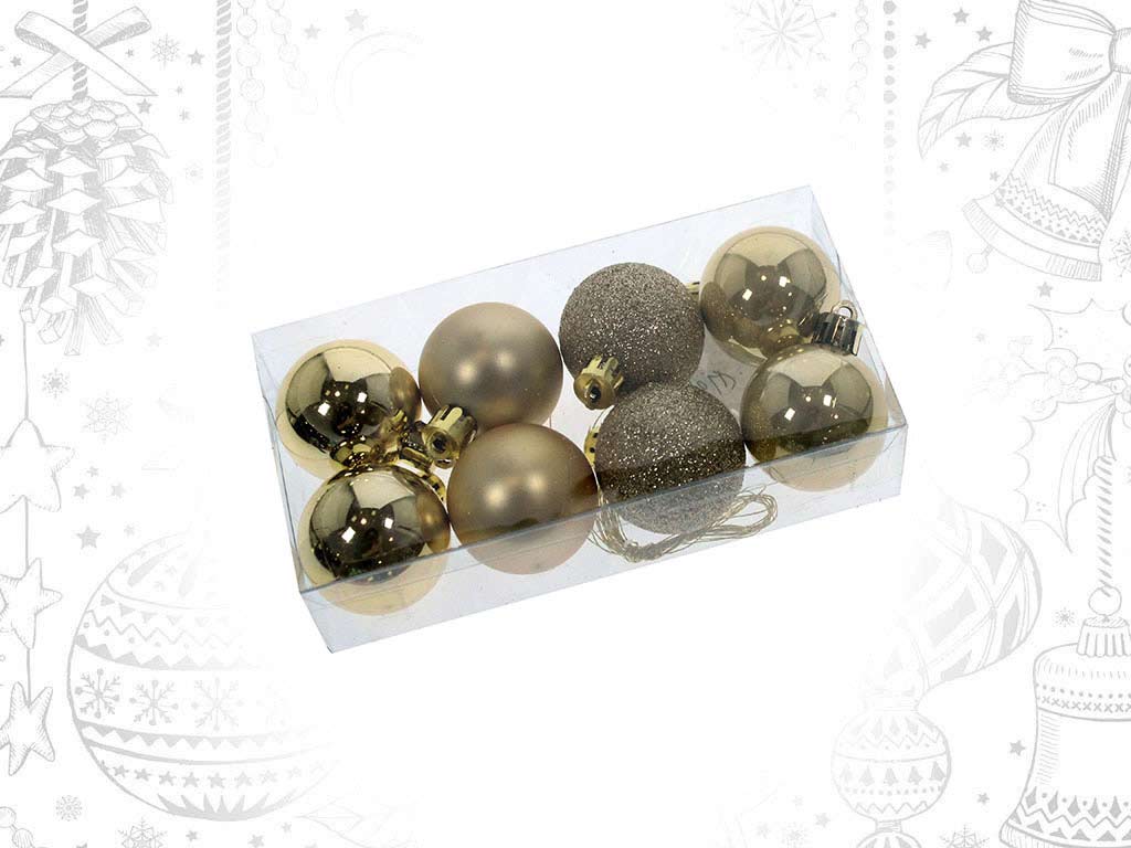 8  PACK - GOLDEN XMAS BALLS cod. 9314833