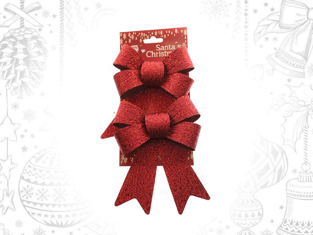 SET OF 2 MEDIUM RED BOWS cod. 9315060