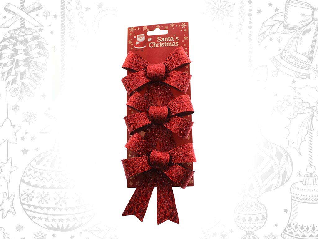 SET OF 3 SMALL RED BOWS cod. 9315061