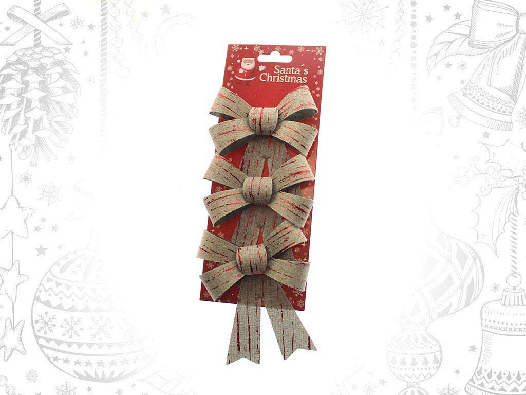 SET OF 3 BROWN/RED BOWS cod. 9315076