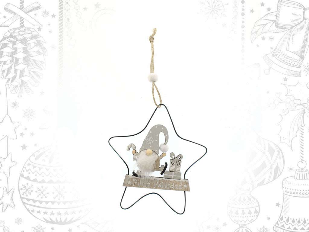 COLGANTE ESTRELLA SANTA BEIGE FELIZ NAVI cod. 9315316