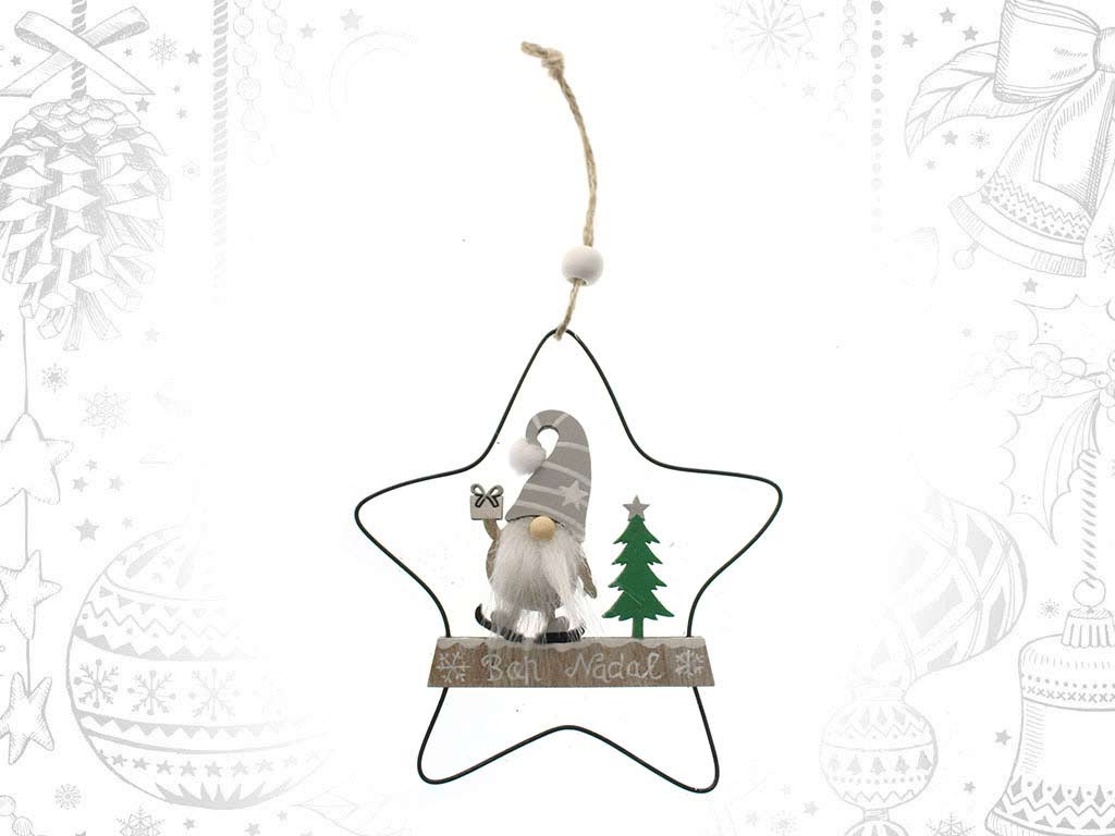 COLGANTE ESTRELLA SANTA BEIGE BON NADAL cod. 9315321