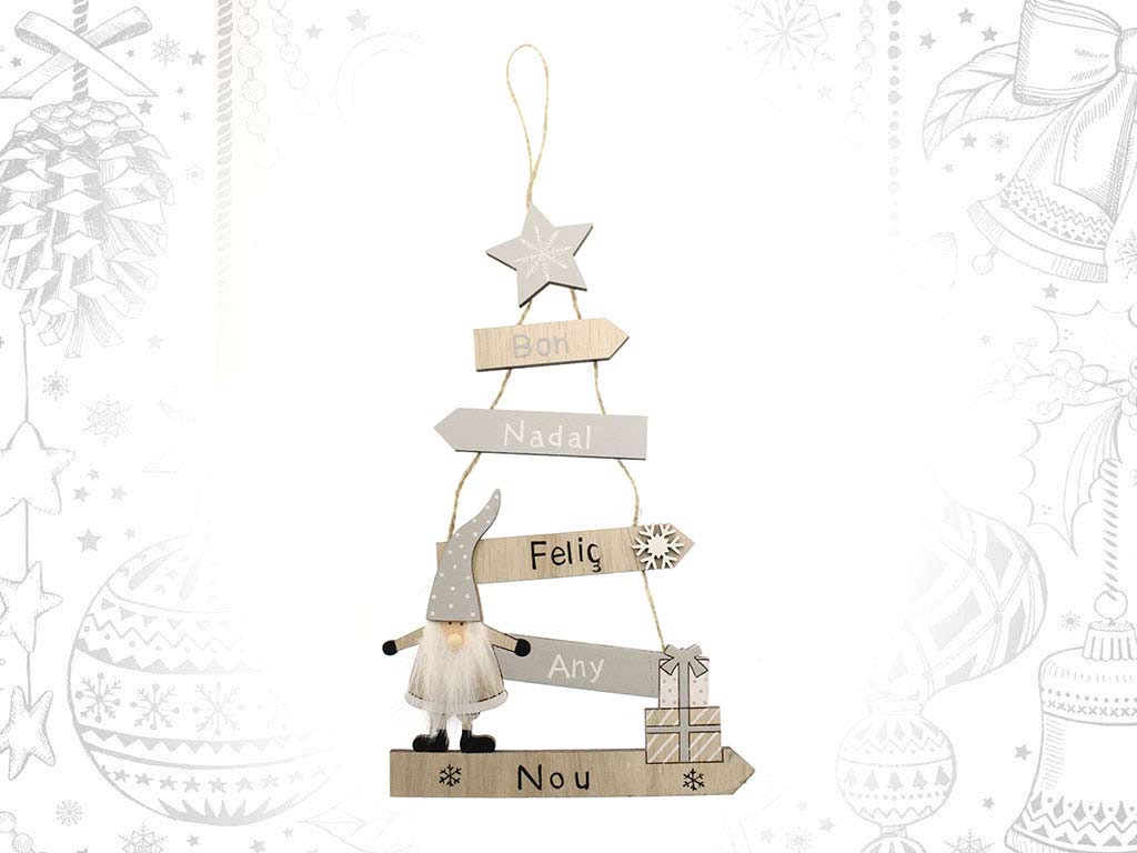 COLGANTE ARBOL SANTA BEIGE BON NADAL cod. 9315327