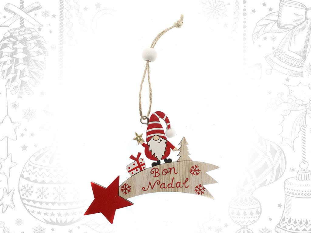 ORNEMENT ETOILE PERE NOEL ROUGE BON NADA cod. 9315406