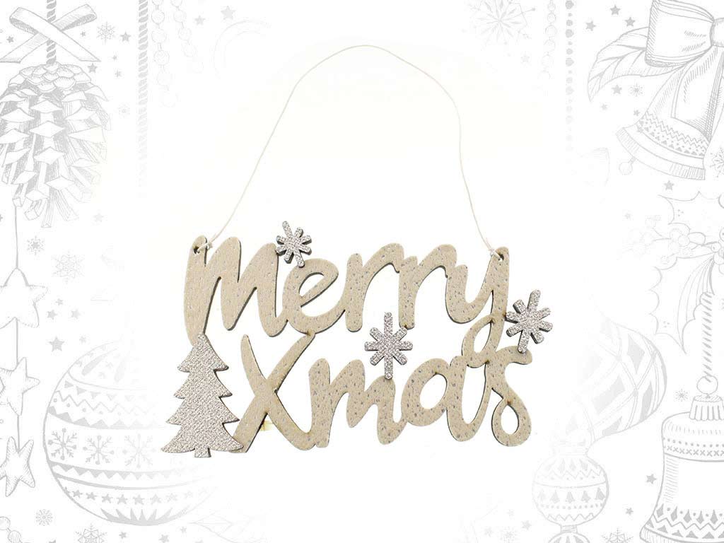 ORNEMENT MERRY CHRISTMAS BEIGE cod. 9315457