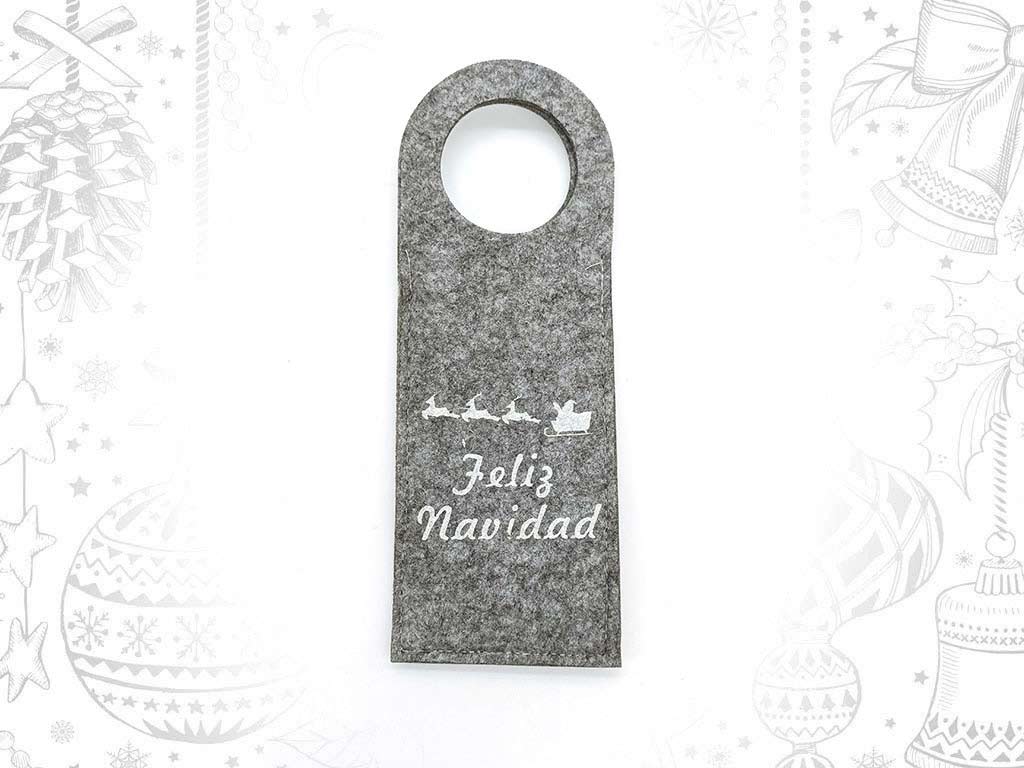 COLGANTE PUERTA FELPA GRIS FELIZ NAVIDAD cod. 9315604