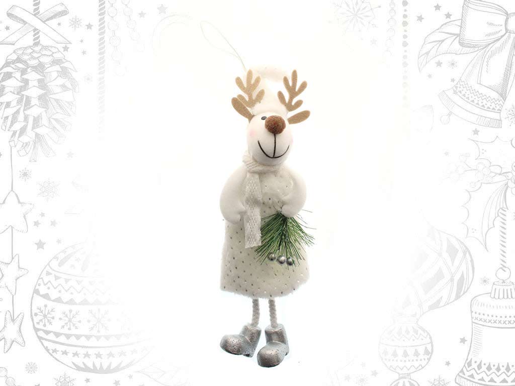 LARGE WHITE REINDEER ORNAMENT cod. 9315753