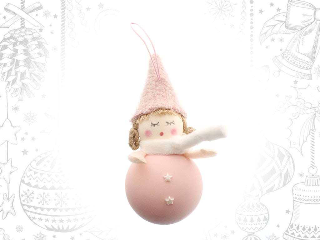 PINK BAUBLE GIRL ORNAMENT cod. 9316082