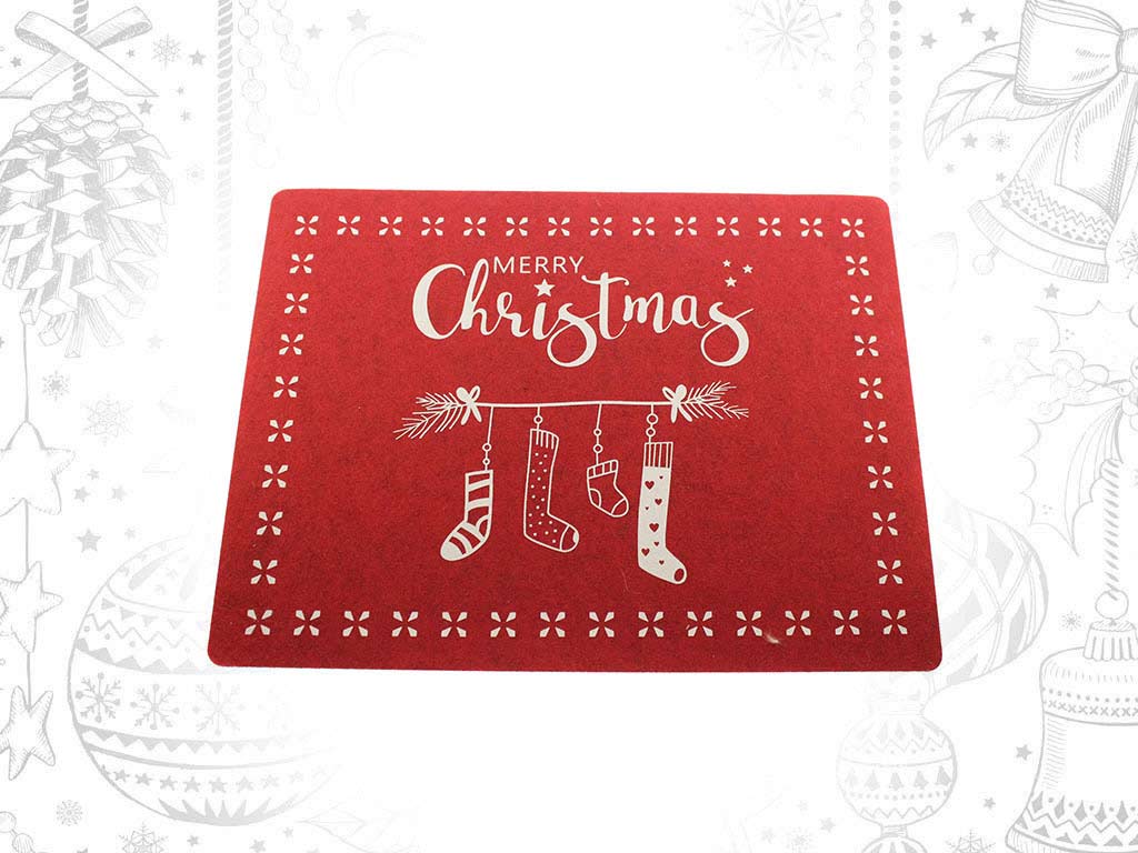 RED SQUARE TRIVET MERRY CHRISTMAS cod. 9317048