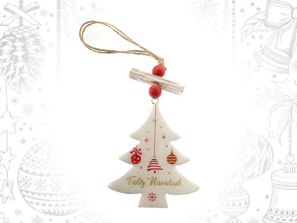 COLGANTE BLANCO ARBOL FELIZ NAVIDAD cod. 9317215