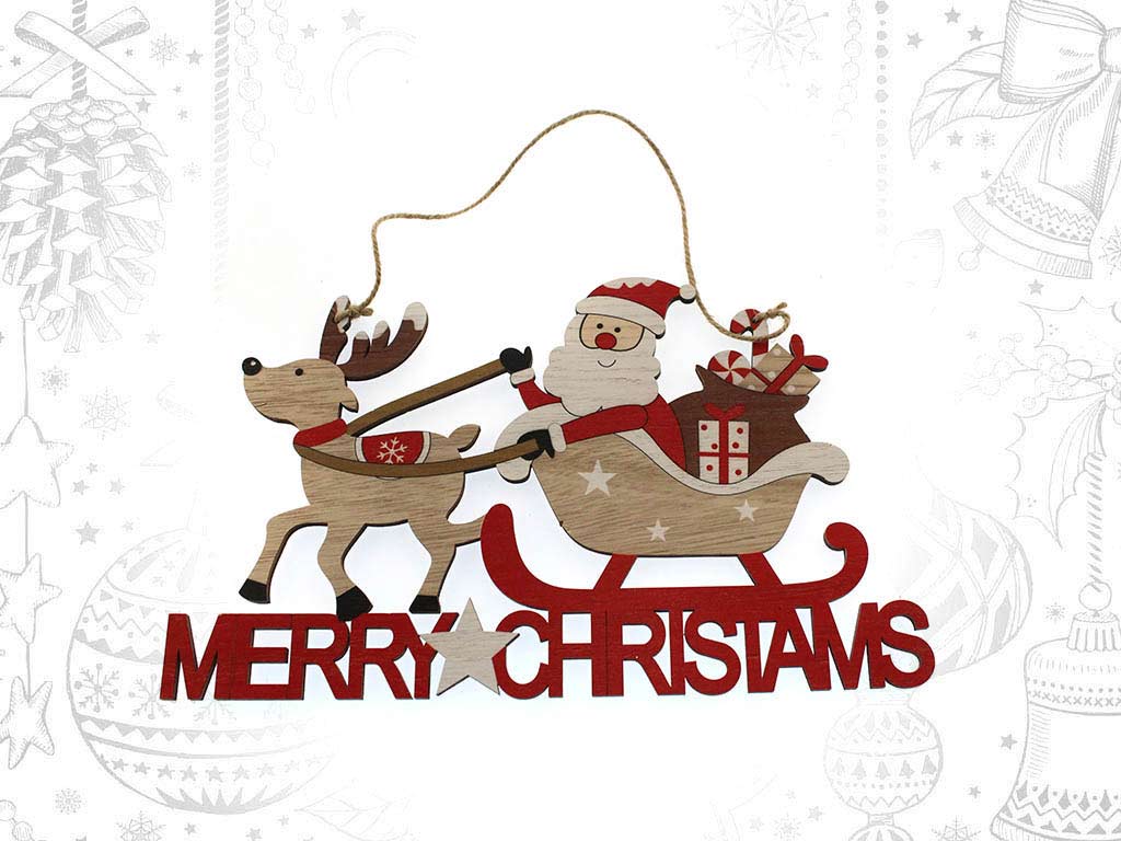 MERRY CHRISTMAS SANTA SLEIGH ORNAMENT cod. 9317634