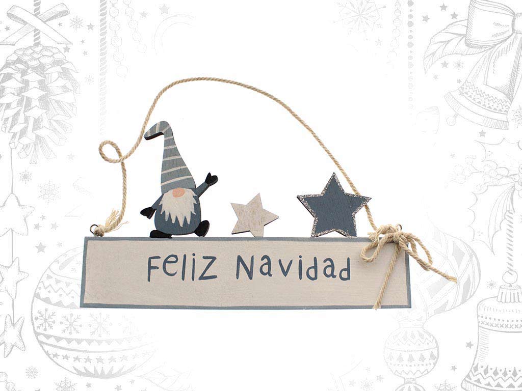 COLGANTE FELIZ NAVIDAD SANTA AZUL cod. 9317849