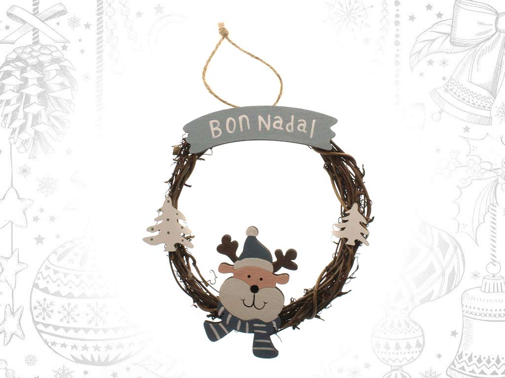 COLGANTE CORONA RENO AZUL BON NADAL cod. 9317882