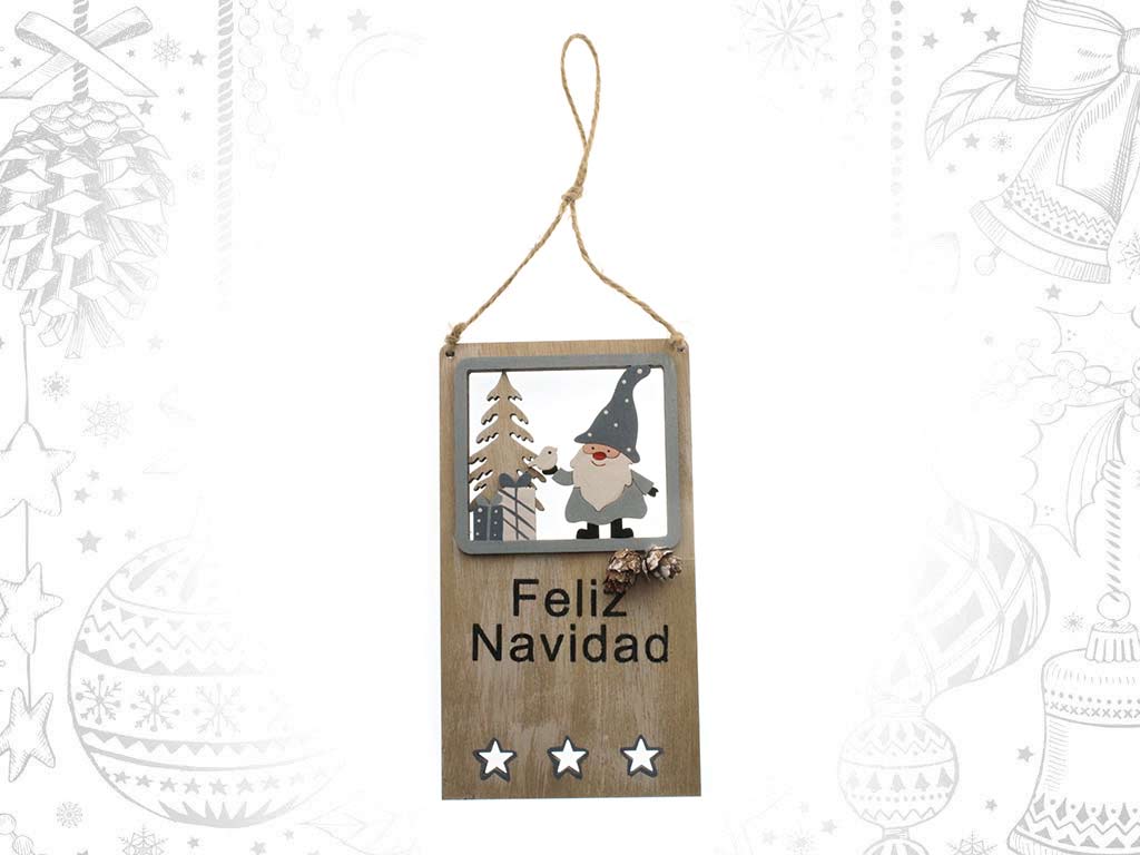 COLGANTE TAG SANTA AZUL FELIZ NAVIDAD cod. 9317905