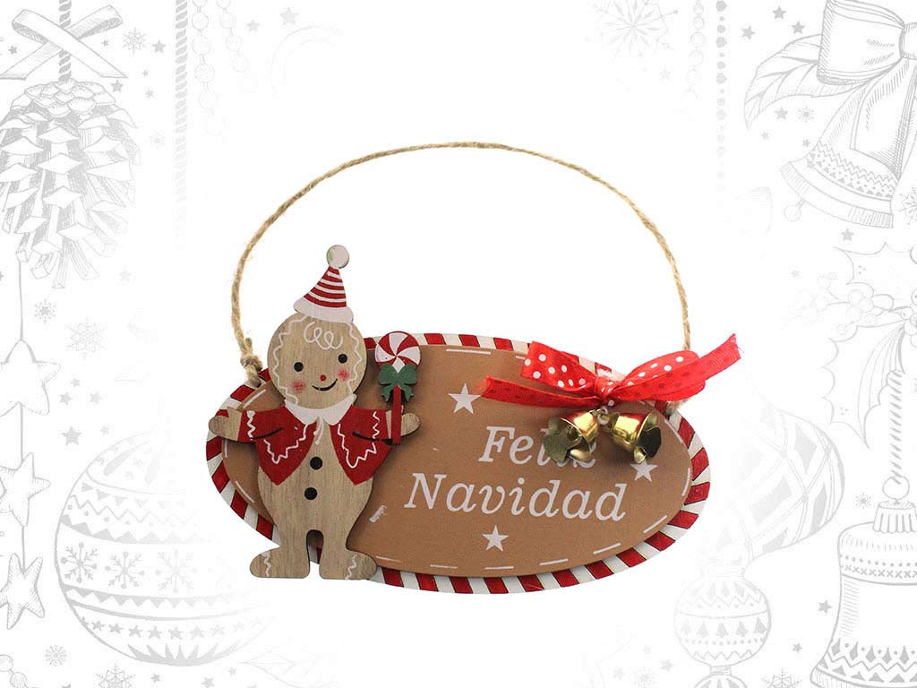 COLGANTE GALLETA MERRY XMAS ROJO cod. 9318901