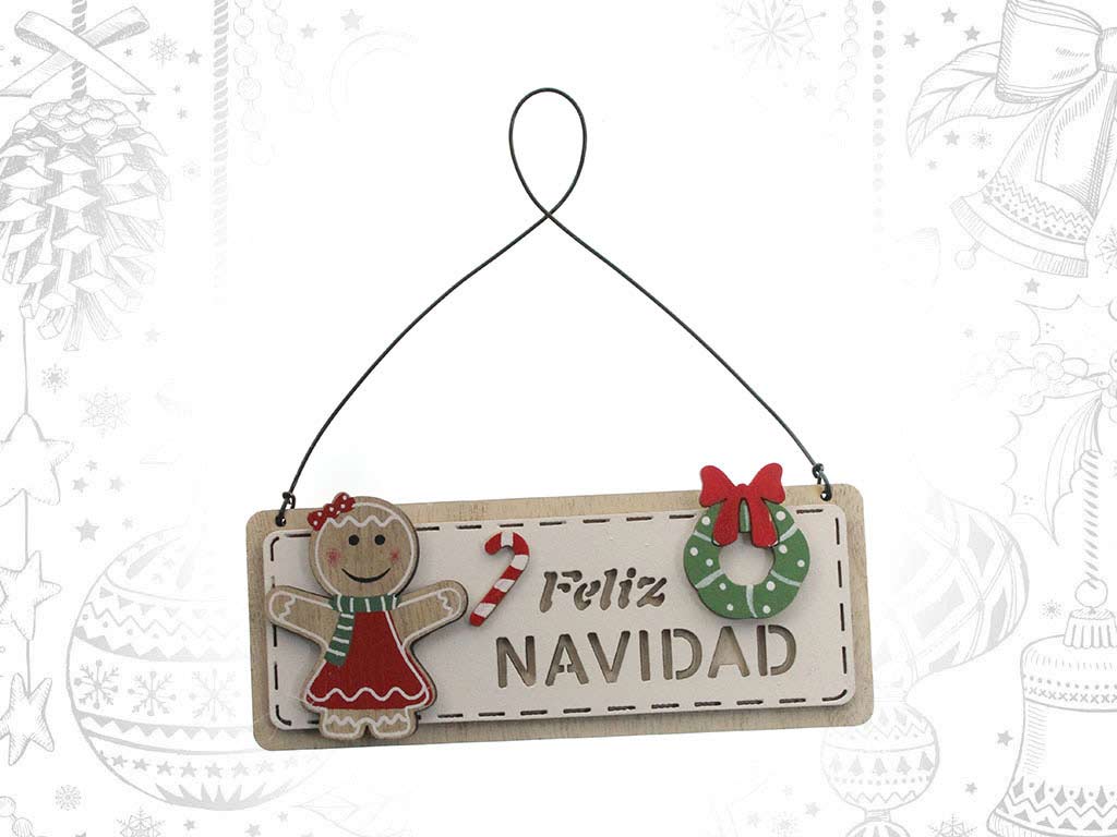 COLGANTE GALLETA MERRY XMAS BLANCO cod. 9318904