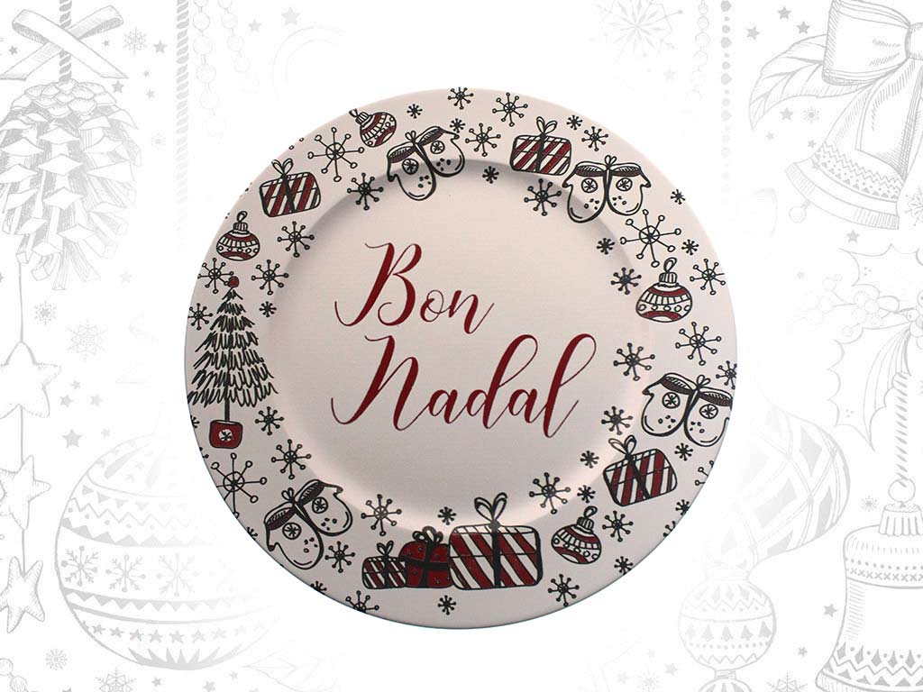 BON NADAL PRESENTS WHITE CHARGER PLATE cod. 9319351