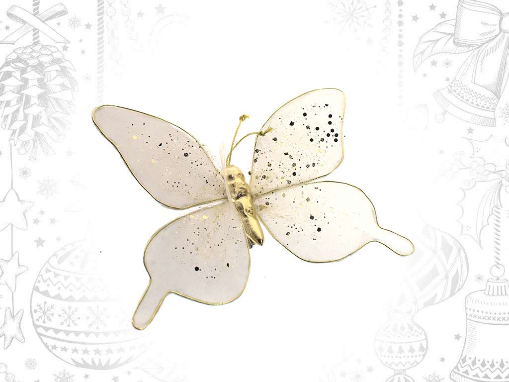 WHITE BUTTERFLY ORNAMENT cod. 9319847