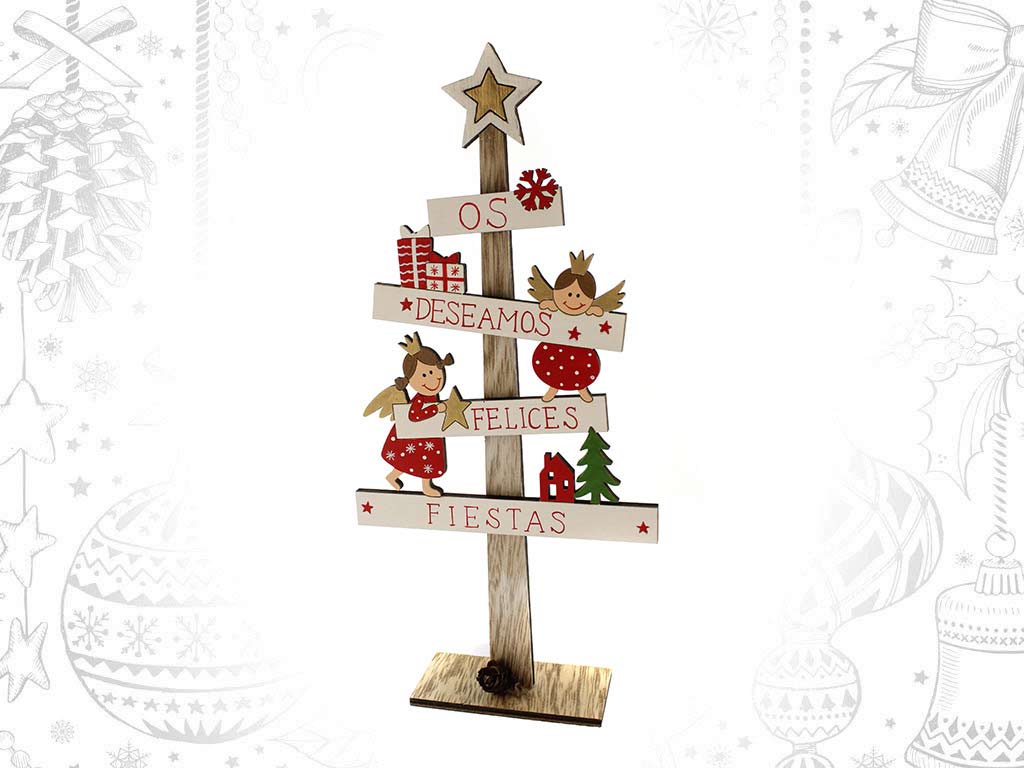 ARBOL XMAS ANGEL BLANCO FELIZ NAVIDAD cod. 9320414