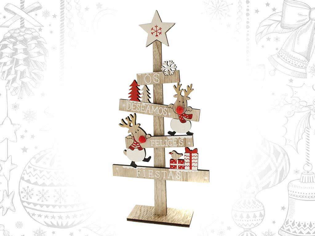 ARBOL XMAS RENO BLANCO FELIZ NAVIDAD cod. 9320420