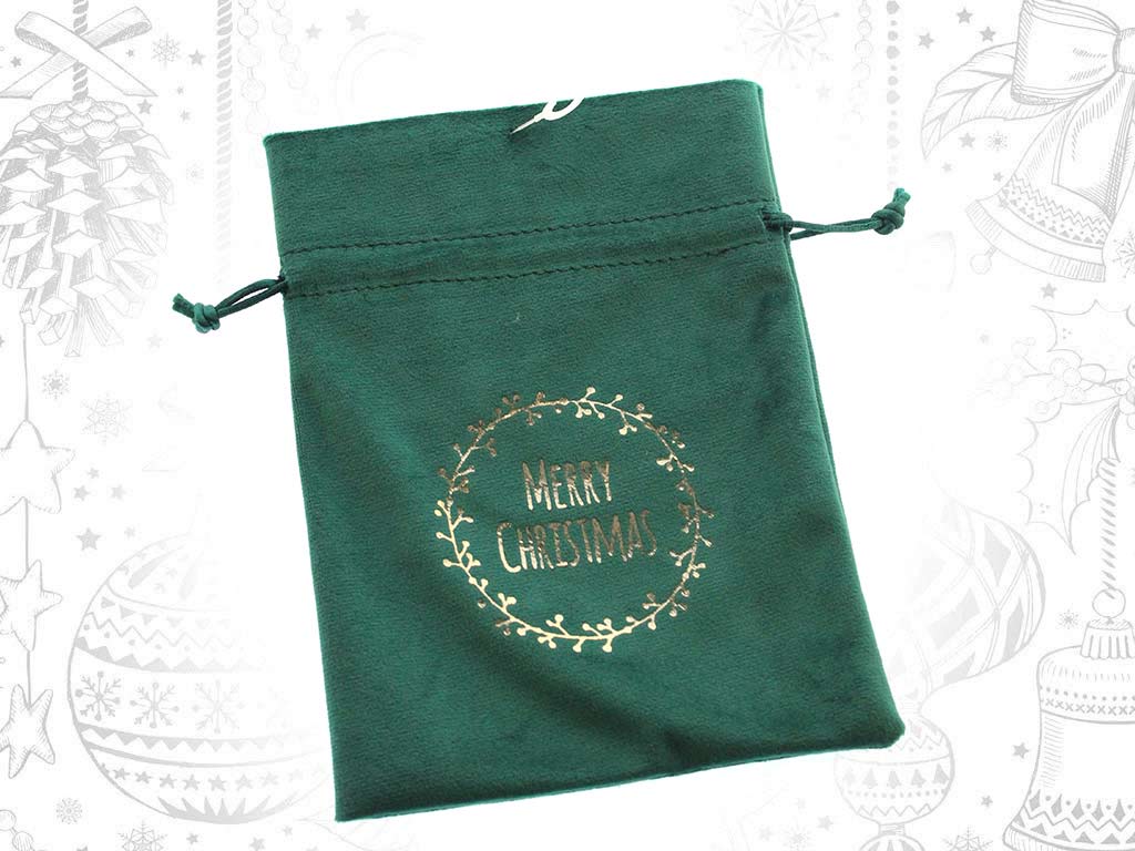 BOLSA REGALO VERDE MED. MERRY CHRISTMAS cod. 9321649