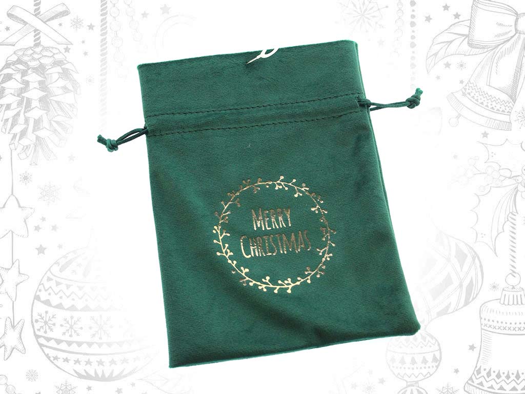 BOLSA REGALO VERDE GDE. MERRY CHRISTMAS cod. 9321650