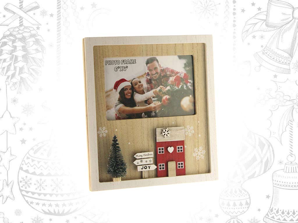 PORTAFOTO 10X15 MDF XMAS CASA ROJA cod. 9321837