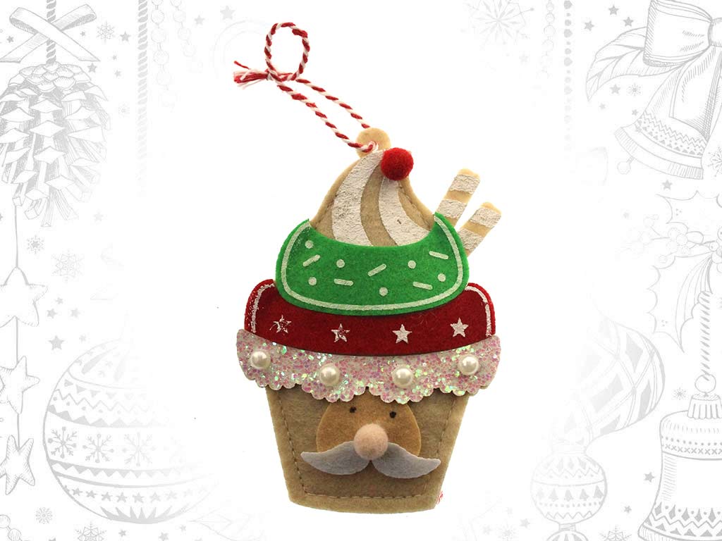 COLGANTE MUFFIN SANTA ROJO/VERDE cod. 9321850