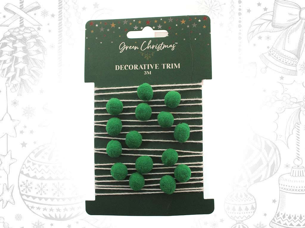 GUIRNALDA DECORATIVA POMPOM VERDES cod. 9321971