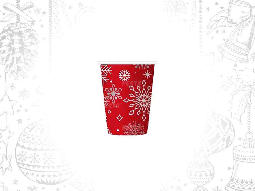 PACK 6 VASOS ROJO MERRY CHRISTMAS cod. 9322213