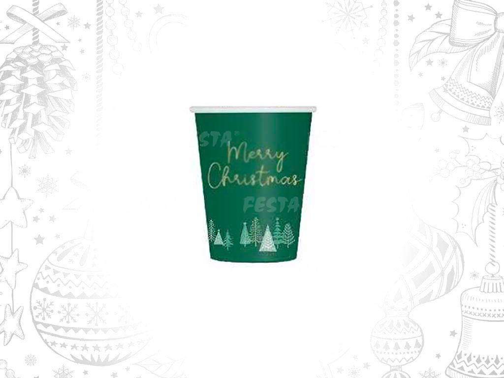 PACK 6 VASOS VERDES MERRY CHRISTMAS cod. 9322221