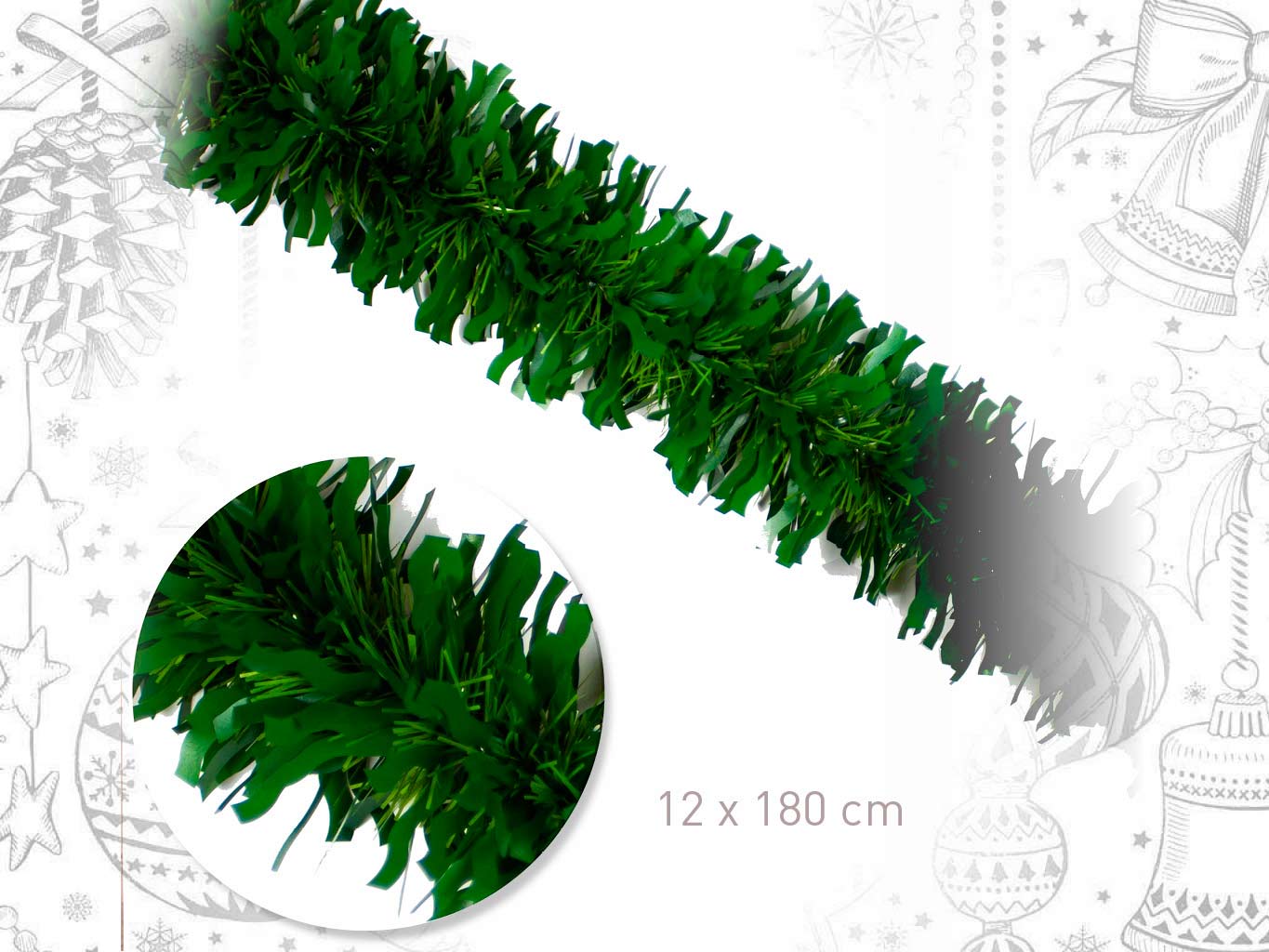 REF. 10 - BOA P/A ONDULADA VERDE 12 CM X 180 CM cod. 9322935