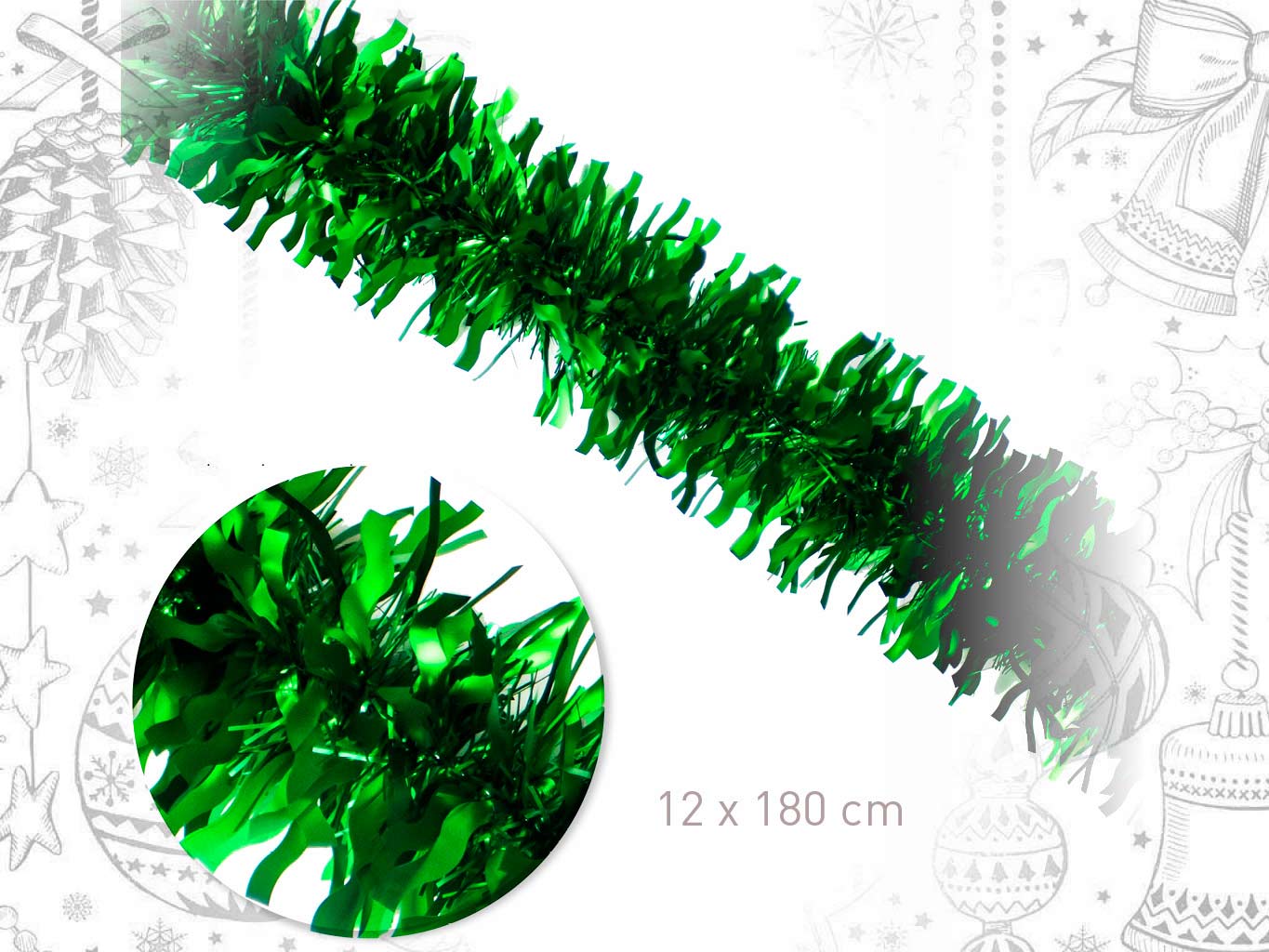 REF. 35 - BOA P/A ONDULADA VERDE MATE 12 CM X 180 CM cod. 9322949